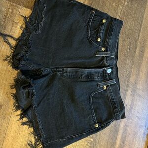 Levi's Black Distressed Jean Shorts